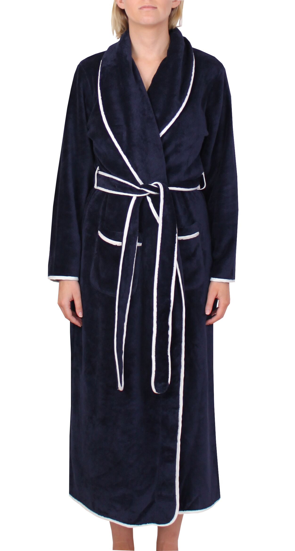 yuu satin trim robe
