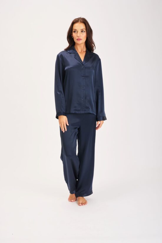 Silk Piped Pajama Set